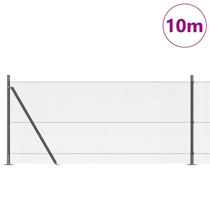 vidaXL Zaunpfosten Grau 10 x 1 m (12 x 12 mm Maschen ) Stahl
