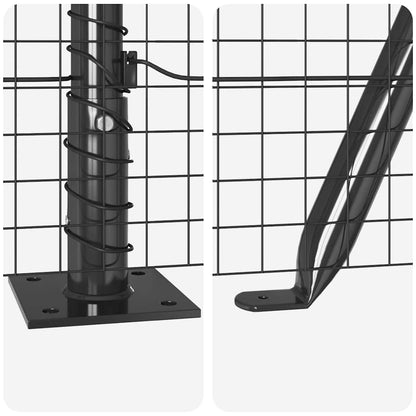 vidaXL Zaunpfosten Grau 10 x 1 m (25 x 25 mm Maschen ) Stahl