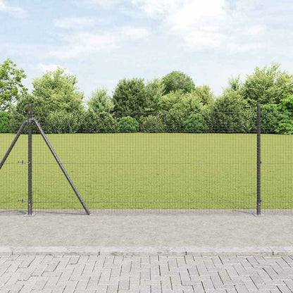 vidaXL Zaunpfosten Grau 10 x 1 m (25 x 25 mm Maschen ) Stahl