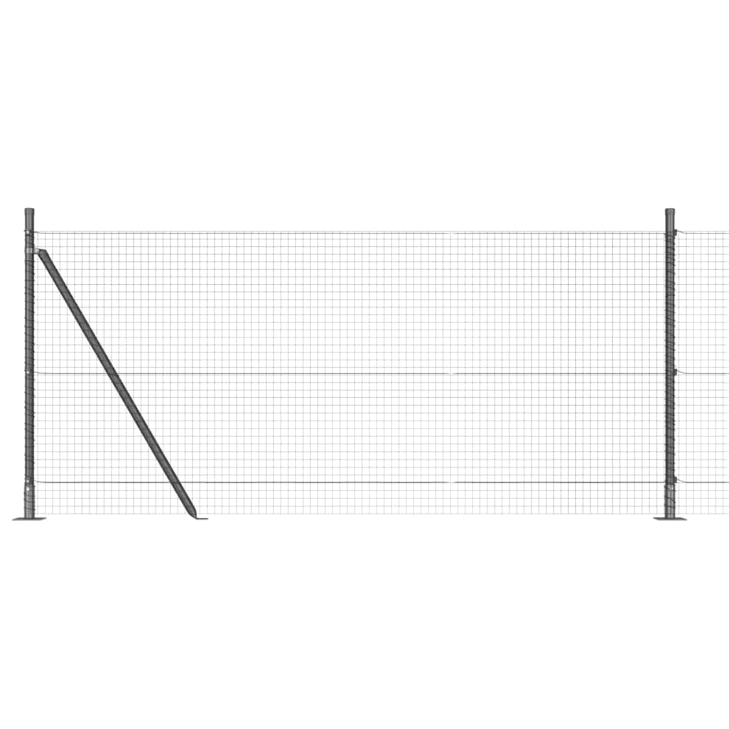 vidaXL Zaunpfosten Grau 10 x 1 m (25 x 25 mm Maschen ) Stahl