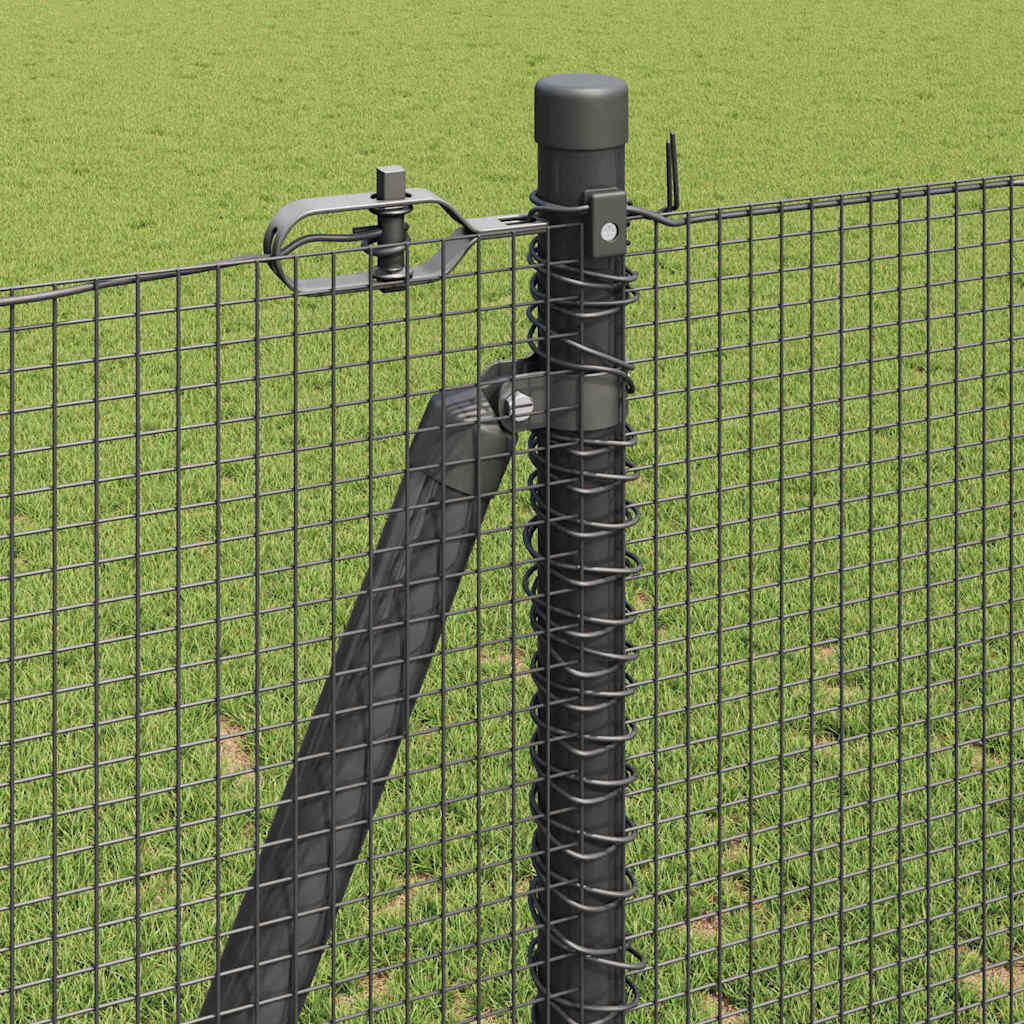 vidaXL Zaunpfosten Grau 10 x 1,2 m (12 x 12 mm Draht) Stahl und PVC