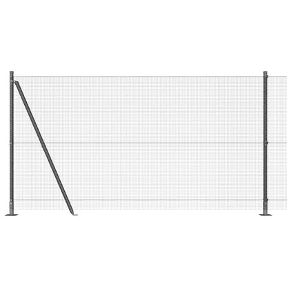 vidaXL Zaunpfosten Grau 10 x 1,2 m (12 x 12 mm Draht) Stahl und PVC