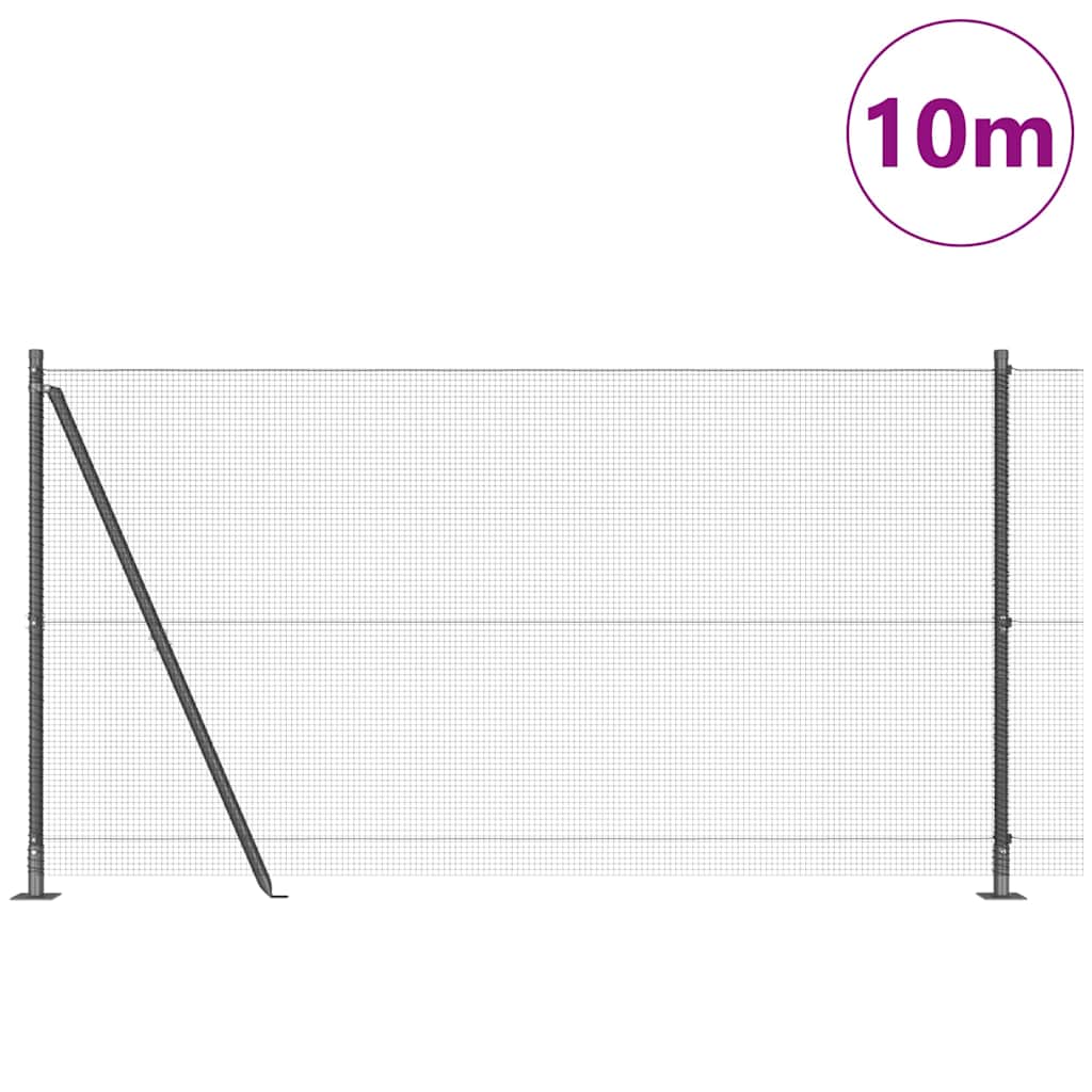 vidaXL Zaunpfosten Grau 10 x 1,2 m (12 x 12 mm Draht) Stahl und PVC