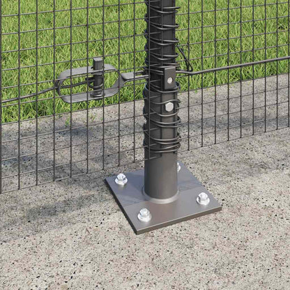 vidaXL Zaunpfosten Grau 10 x 1,2 m (16 x 16 mm Netz) Stahl und PVC