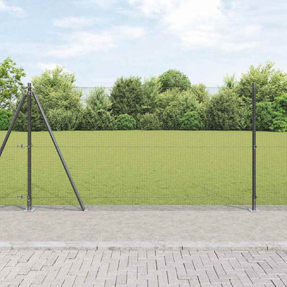 vidaXL Zaunpfosten Grau 10 x 1,2 m (16 x 16 mm Netz) Stahl und PVC