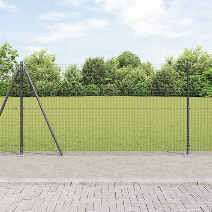 vidaXL Zaunpfosten Grau 10 x 1,2 m (19 x 19 mm Maschen) Stahl und PVC