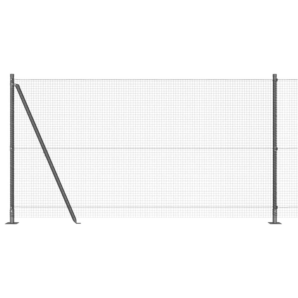 vidaXL Zaunpfosten Grau 10 x 1,2 m (19 x 19 mm Maschen) Stahl und PVC