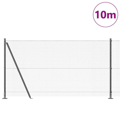 vidaXL Zaunpfosten Grau 10 x 1,2 m (19 x 19 mm Maschen) Stahl und PVC