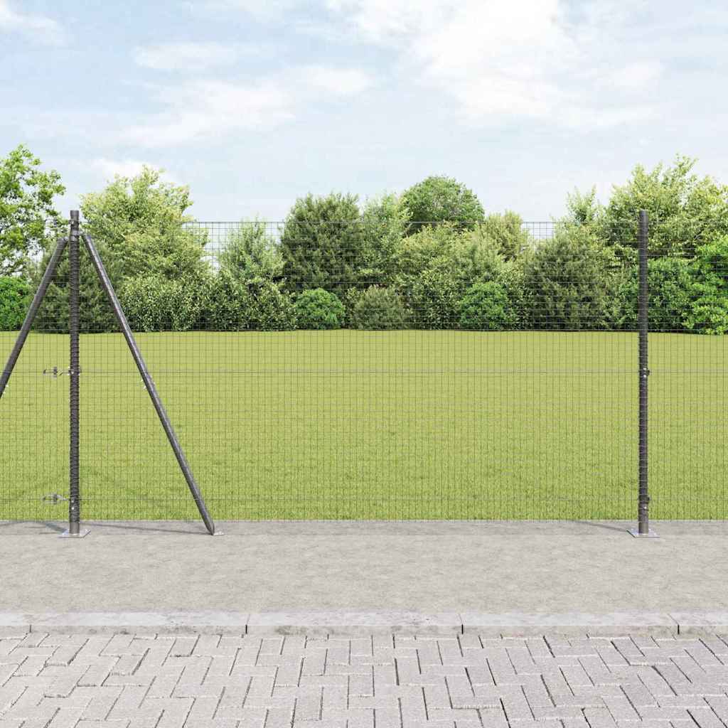 vidaXL Zaunpfosten Grau 10 x 1,2 m (25 x 25 mm Maschen) Stahl und PVC