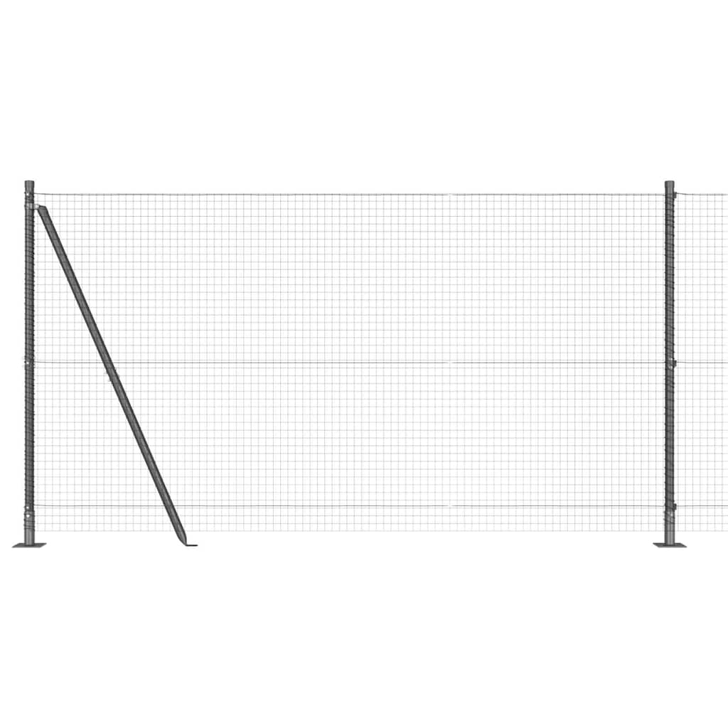 vidaXL Zaunpfosten Grau 10 x 1,2 m (25 x 25 mm Maschen) Stahl und PVC
