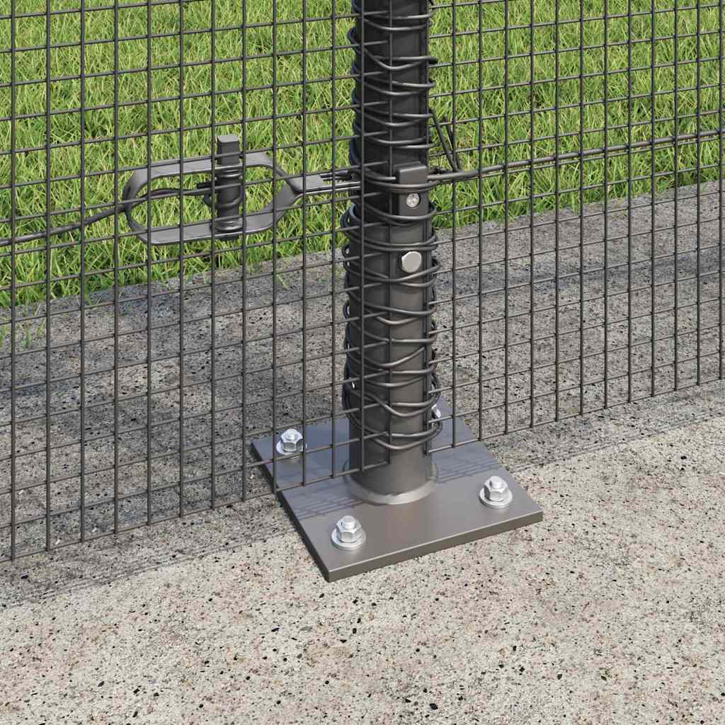 vidaXL Zaunpfosten Grau 10 x 1,4 m (12 x 12 mm Maschen) Stahl und PVC