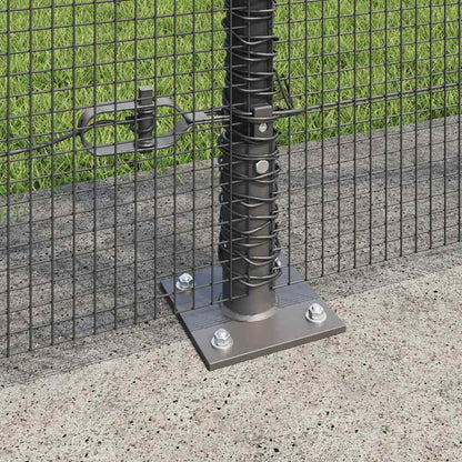 vidaXL Zaunpfosten Grau 10 x 1,4 m (12 x 12 mm Maschen) Stahl und PVC
