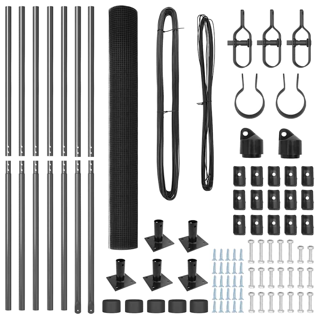 Zaunpfosten Grau 10 x 1,4 m (19 x 19 mm Drahtgewebe)