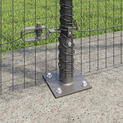 vidaXL Zaunpfosten Grau 10 x 1,4 m (25 x 25 mm Netz) Stahl und PVC