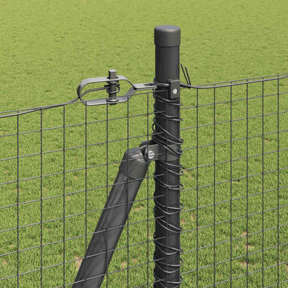 vidaXL Zaunpfosten Grau 10 x 1,4 m (25 x 25 mm Netz) Stahl und PVC