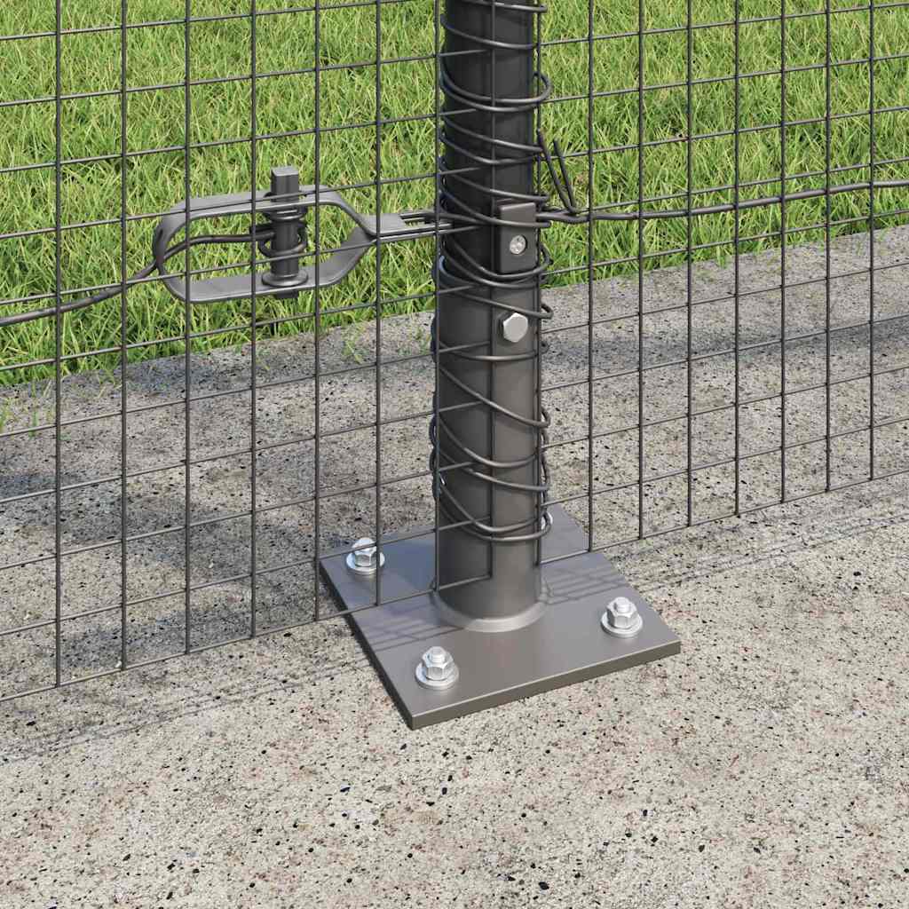 vidaXL Zaun mit Pfosten Grau 1,5 x 10 m Stahl