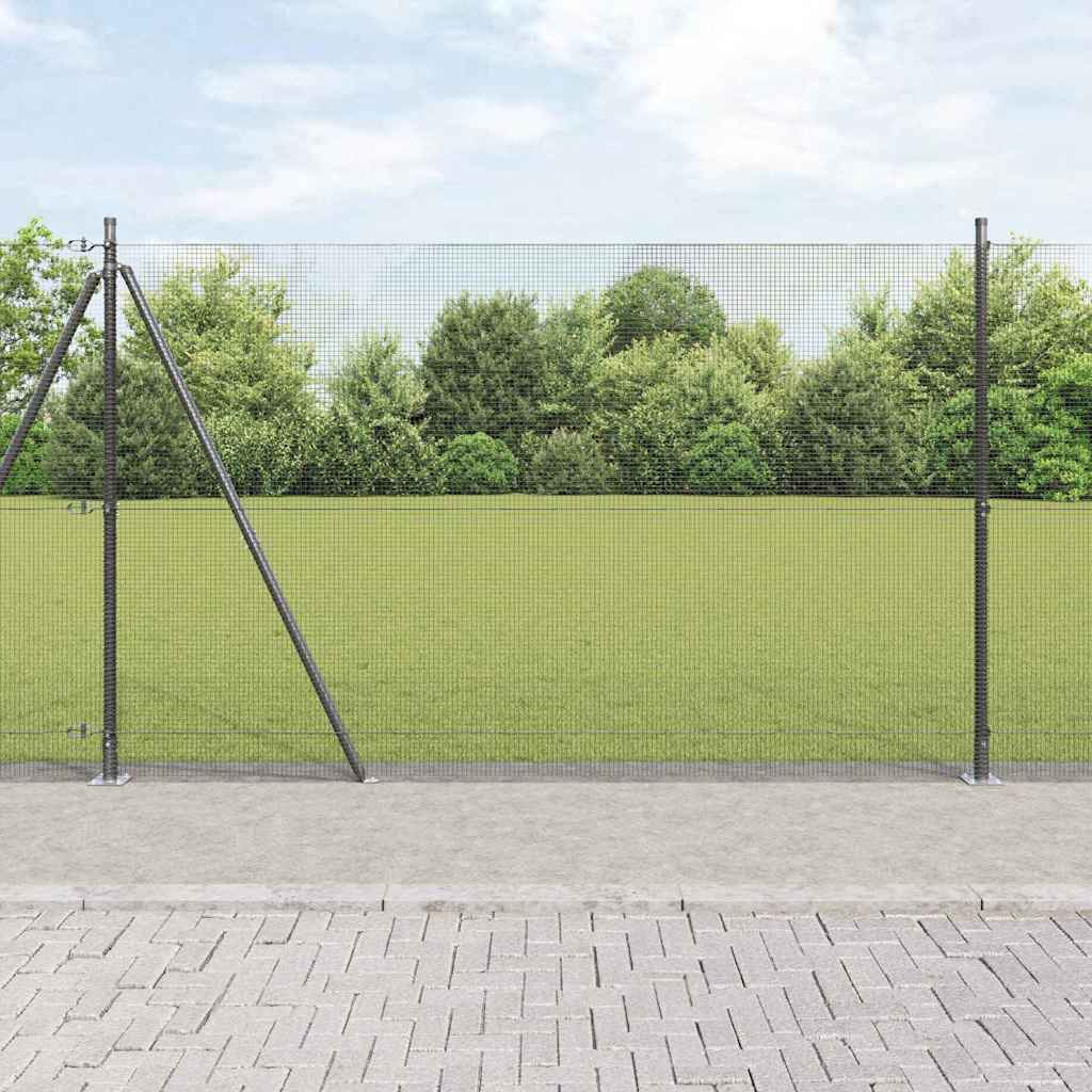 vidaXL Zaunpfosten Grau 10 x 1,6 m (12 x 12 mm Maschenweite)