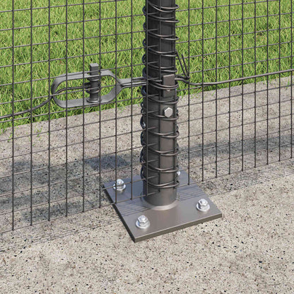 vidaXL Zaunpfosten Grau 25 x 0,4 m (16 x 16 mm Masche) Stahl und PVC