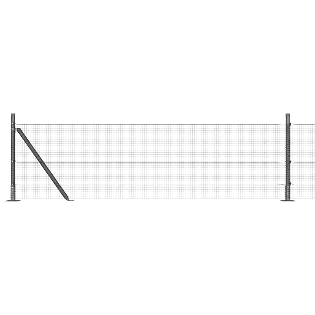 vidaXL Zaunpfosten Grau 25 x 0,4 m (16 x 16 mm Masche) Stahl und PVC