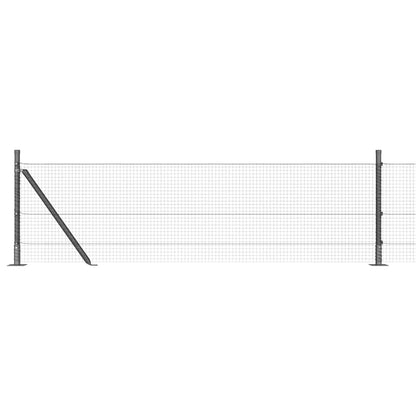 vidaXL Zaunpfosten Grau 25 x 0,4 m (19 x 19 mm Masche) Stahl und PVC