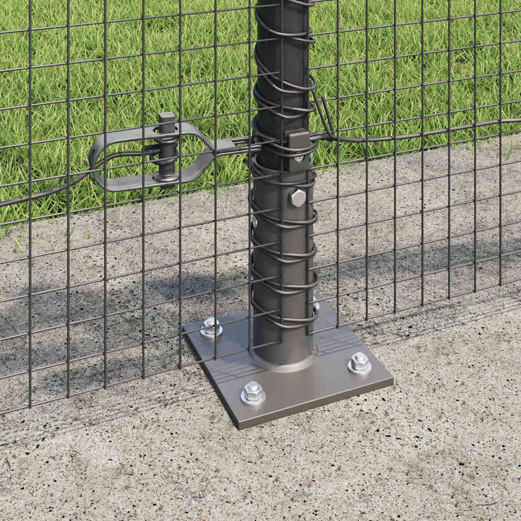vidaXL Zaunpfosten Grau 25 x 0,4 m (25 x 25 mm Netz) Stahl und PVC