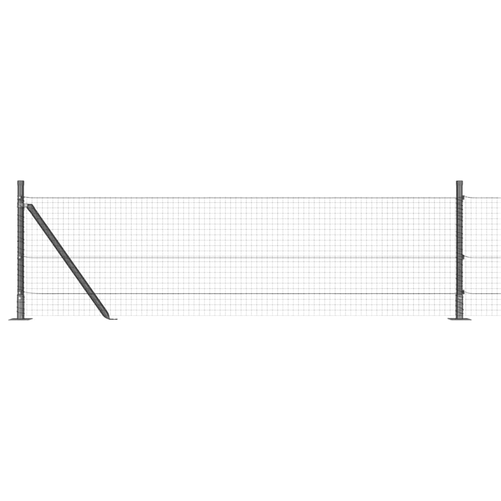vidaXL Zaunpfosten Grau 25 x 0,4 m (25 x 25 mm Netz) Stahl und PVC