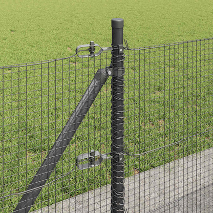 vidaXL Zaunpfosten Grau 25 x 0,6 m (16 x 16 mm Draht) Stahl und PVC