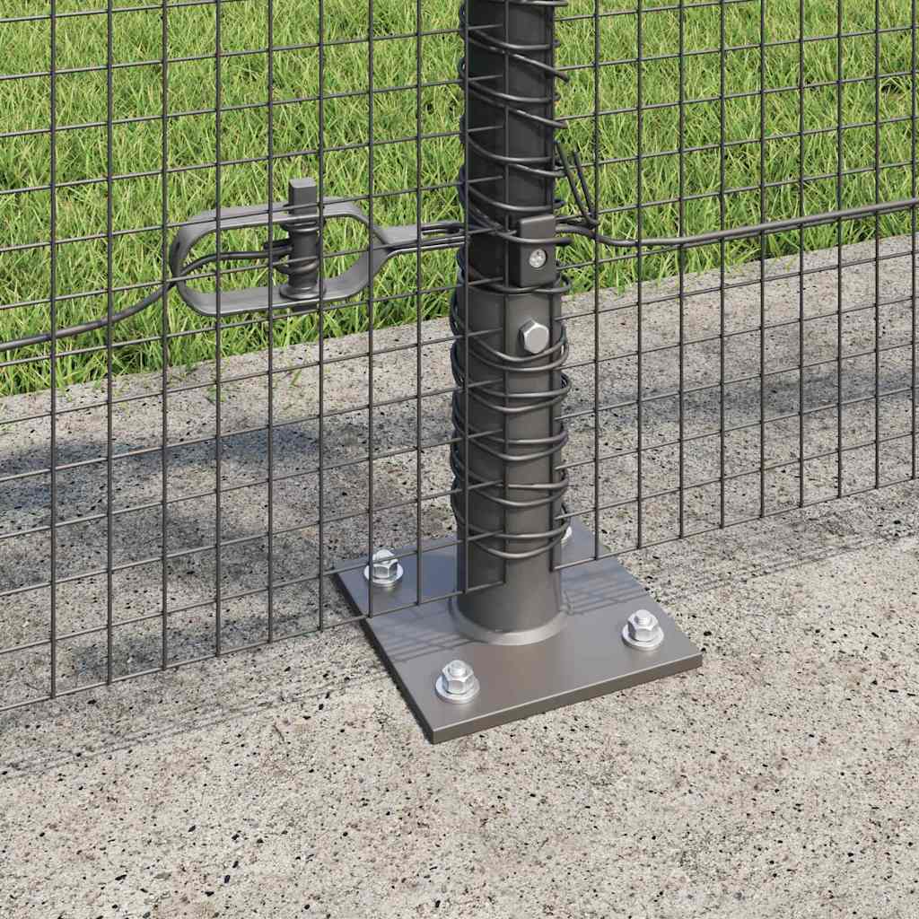 vidaXL Zaunpfosten Grau 25 x 0,8 m (16 x 16 mm Netz) Stahl und PVC
