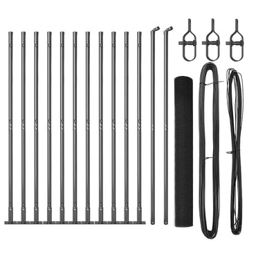 vidaXL Zaunpfosten Grau 25 x 0,8 m (16 x 16 mm Netz) Stahl und PVC