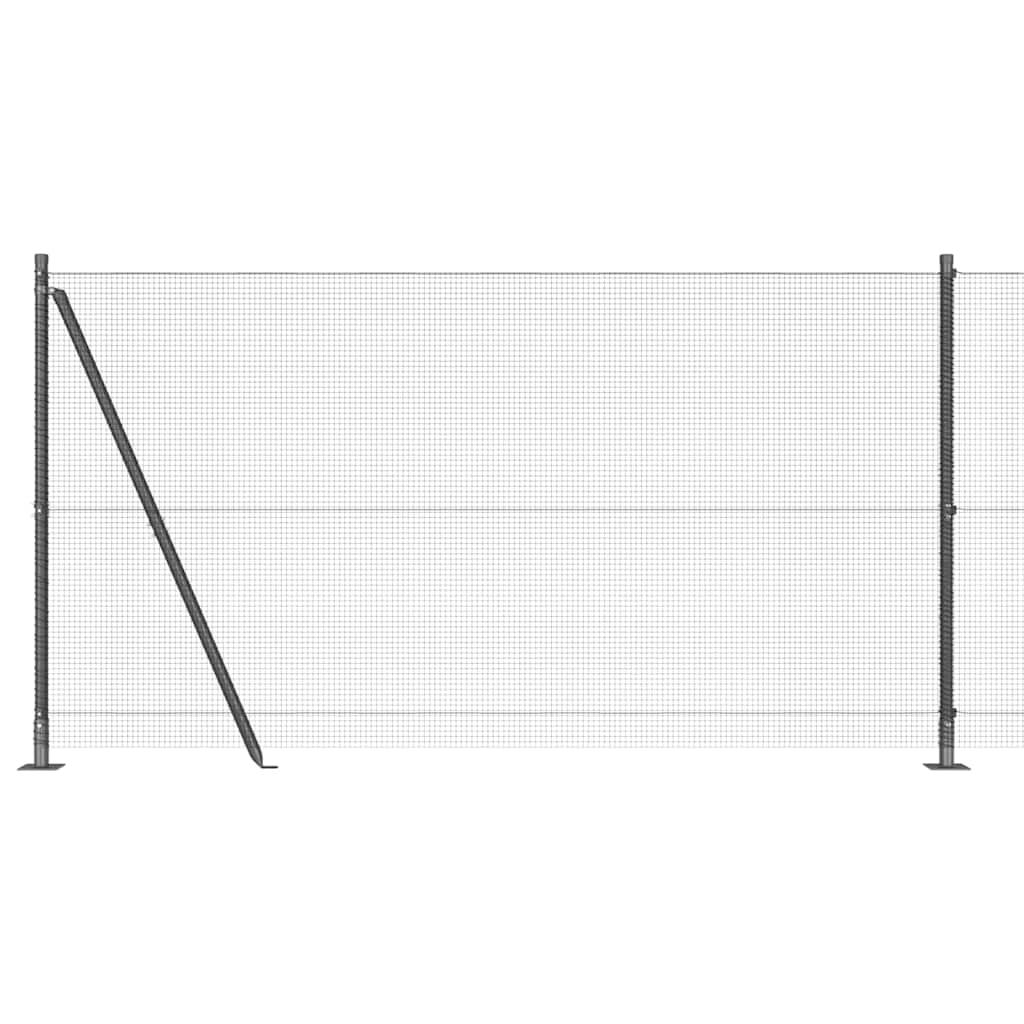 vidaXL Zaunpfosten Grau 25 x 1,2 m (12 x 12 mm Masche) Stahl und PVC