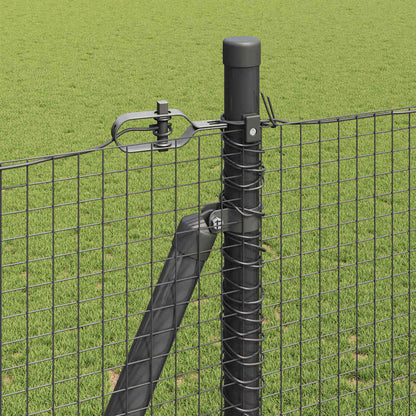 vidaXL Zaunpfosten Grau 25 x 1,4 m (19 x 19 mm Netz) Stahl und PVC