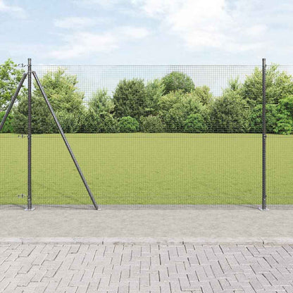 vidaXL Zaunpfosten Grau 25 x 1,4 m (19 x 19 mm Netz) Stahl und PVC