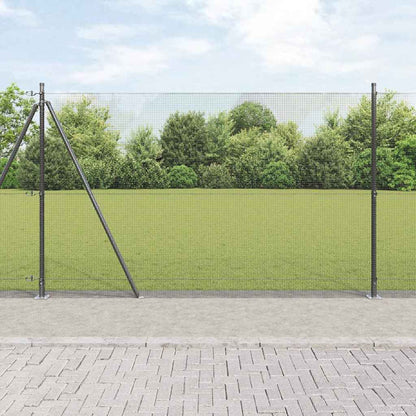 Zaunpfosten Grau 25 x 1,5 m (12 x 12 mm Netz) Stahl