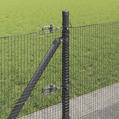 vidaXL Zaunpfosten Grau 50 x 0,5 m (12 x 12 mm Masche) Stahl und PVC