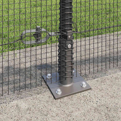 vidaXL Zaunpfosten Grau 50 x 0,6 m (12 x 12 mm Masche) Stahl und PVC