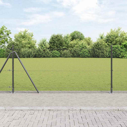 vidaXL Zaunpfosten Grau 50 x 1 m (16 x 16 mm Maschen) Stahl und PVC