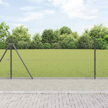 vidaXL Zaunpfosten Grau 50 x 1 m (19 x 19 mm Maschen) Stahl und PVC