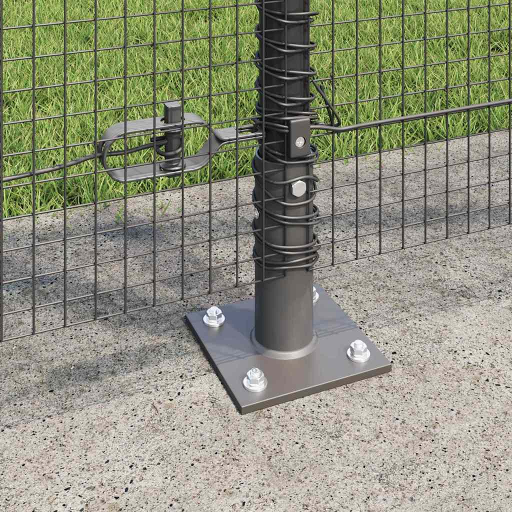 vidaXL Zaunpfosten Grau 50 x 1,2 m (16 x 16 mm Netz) Stahl und PVC