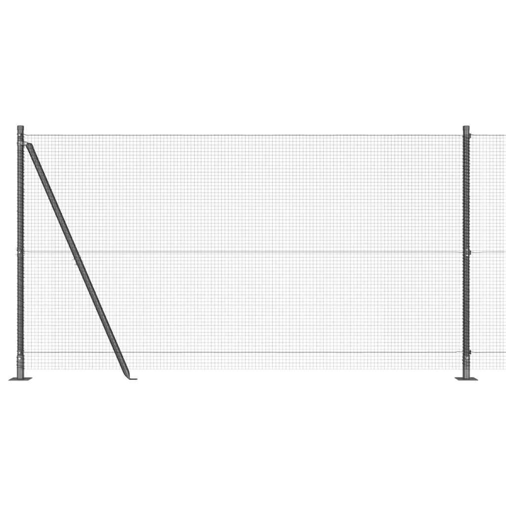 vidaXL Zaunpfosten Grau 50 x 1,2 m (16 x 16 mm Netz) Stahl und PVC