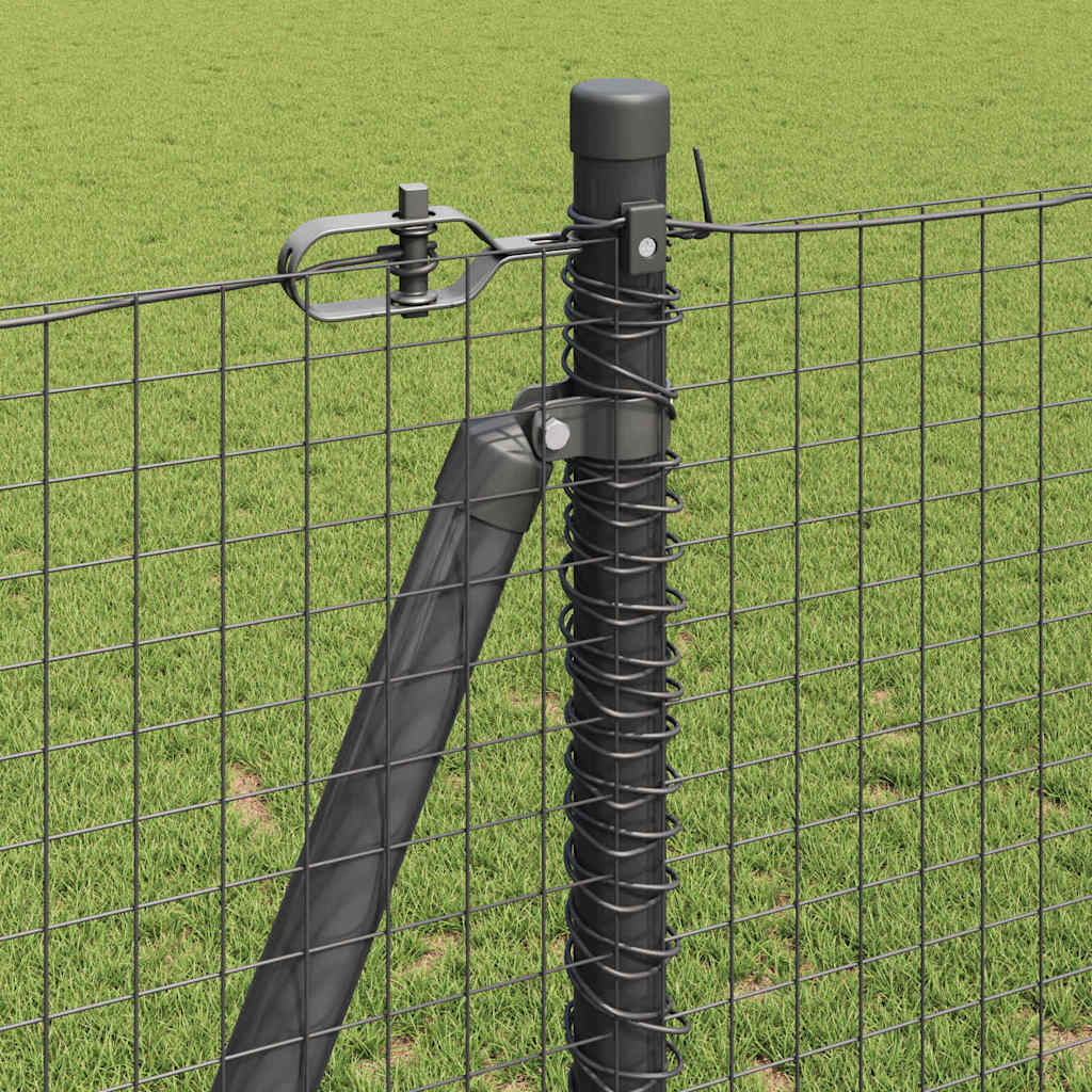 vidaXL Zaunpfosten Grau 50 x 1,2 m (25 x 25 mm Gitter) Stahl und PVC