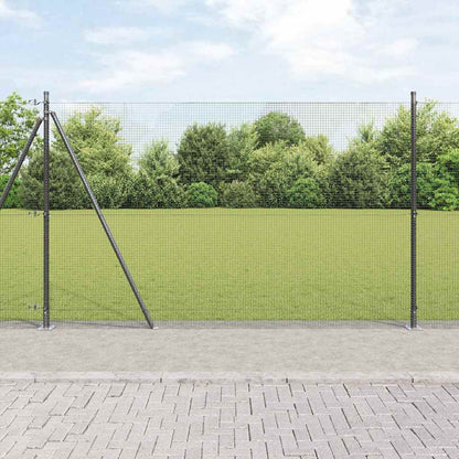 vidaXL Zaunpfosten Grau 50 x 1,4 m (16 x 16 mm Gewebe) Stahl und PVC