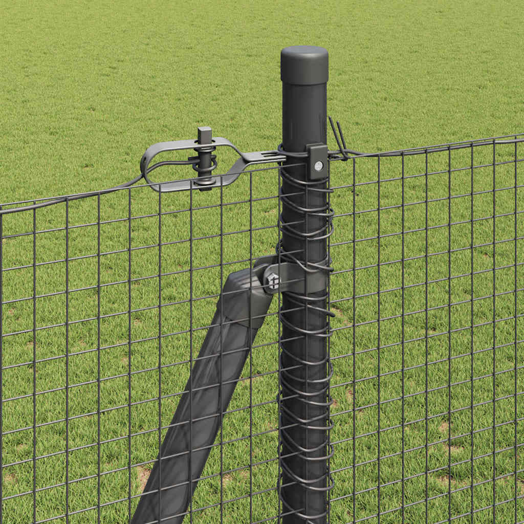 vidaXL Zaunpfosten Grau 50 x 1,4 m (Masche 19 x 19 mm) Stahl und PVC