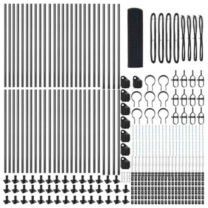 vidaXL Zaunpfosten Grau 100 x 0,4 m (12 x 12 mm Netz) Stahl und PVC