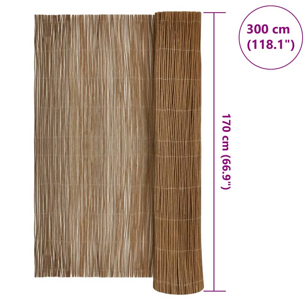 vidaXL Weidenzaun Natur 170 x 300 cm Weide