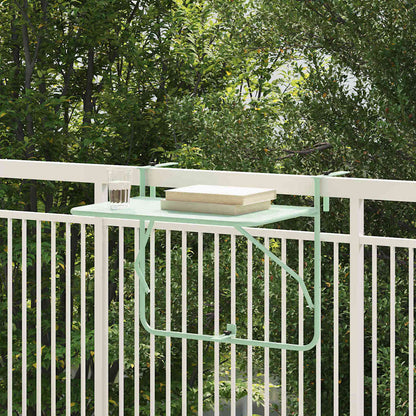 vidaXL Hängender Balkontisch Mintgrün 60 x 39 x 65 cm Stahl