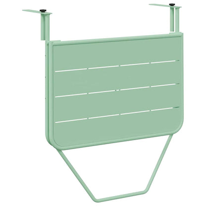 vidaXL Hängender Balkontisch Mintgrün 60 x 39 x 65 cm Stahl