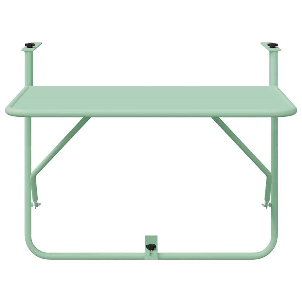 vidaXL Hängender Balkontisch Mintgrün 60 x 39 x 65 cm Stahl