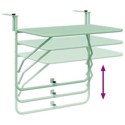 vidaXL Hängender Balkontisch Mintgrün 60 x 39 x 65 cm Stahl