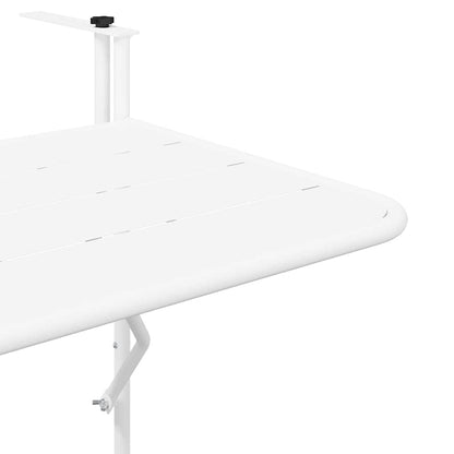 vidaXL Hängender Balkontisch Weiß 60 x 39 x 65 cm Stahl
