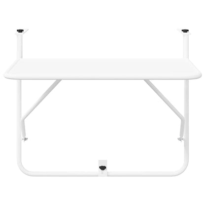 vidaXL Hängender Balkontisch Weiß 60 x 39 x 65 cm Stahl